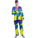 Colorful-red-yellow-blue-purple Men s Long Sleeve Satin Pajamas Set View1