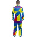 Colorful-red-yellow-blue-purple Men s Long Sleeve Satin Pajamas Set View2