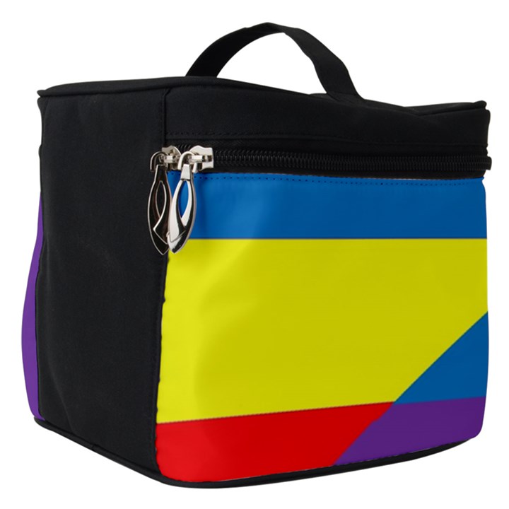 Colorful-red-yellow-blue-purple Make Up Travel Bag (Small)