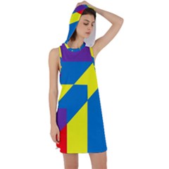 Colorful-red-yellow-blue-purple Racer Back Hoodie Dress by Semog4