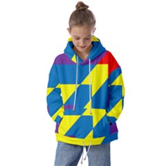 Colorful-red-yellow-blue-purple Kids  Oversized Hoodie