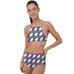 Pattern-monochrome-repeat High Waist Tankini Set by Semog4