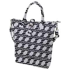 Pattern-monochrome-repeat Buckle Top Tote Bag by Semog4