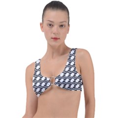 Pattern-monochrome-repeat Ring Detail Bikini Top by Semog4