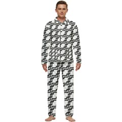 Pattern-monochrome-repeat Men s Long Sleeve Velvet Pocket Pajamas Set by Semog4