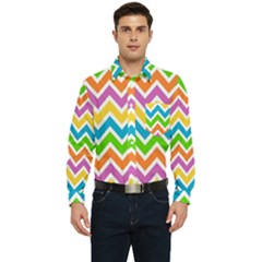 Chevron-pattern-design-texture Men s Long Sleeve Pocket Shirt  by Semog4