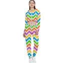 Chevron-pattern-design-texture Cropped Zip Up Lounge Set View1