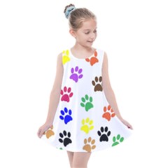 Pawprints-paw-prints-paw-animal Kids  Summer Dress by Semog4