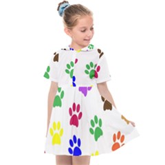 Pawprints-paw-prints-paw-animal Kids  Sailor Dress by Semog4