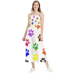 Pawprints-paw-prints-paw-animal Boho Sleeveless Summer Dress by Semog4