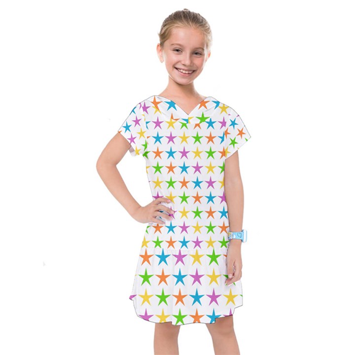 Star-pattern-design-decoration Kids  Drop Waist Dress