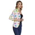 Star-pattern-design-decoration Women s One-Button 3/4 Sleeve Short Jacket View3