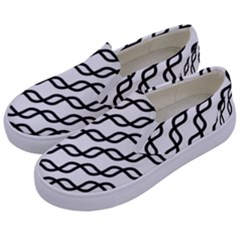 Diagonal-stripe-pattern Kids  Canvas Slip Ons by Semog4