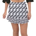 Diagonal-stripe-pattern Fishtail Mini Chiffon Skirt View1