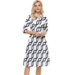 Diagonal-stripe-pattern Classy Knee Length Dress by Semog4