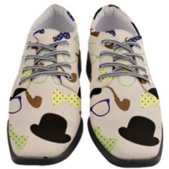 Moustache-hat-bowler-bowler-hat Women Heeled Oxford Shoes by Semog4