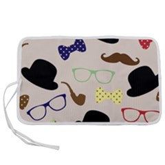 Moustache-hat-bowler-bowler-hat Pen Storage Case (l) by Semog4