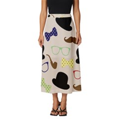 Moustache-hat-bowler-bowler-hat Classic Midi Chiffon Skirt