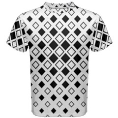 Square-diagonal-pattern-monochrome Men s Cotton Tee by Semog4