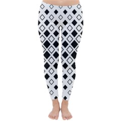 Square-diagonal-pattern-monochrome Classic Winter Leggings by Semog4