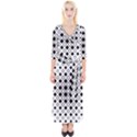 Square-diagonal-pattern-monochrome Quarter Sleeve Wrap Maxi Dress View1