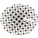 Square-diagonal-pattern-monochrome Wooden Puzzle Round View2