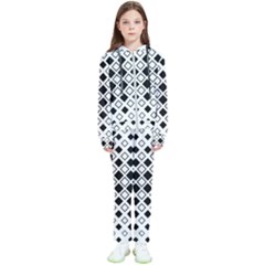 Square-diagonal-pattern-monochrome Kids  Tracksuit by Semog4