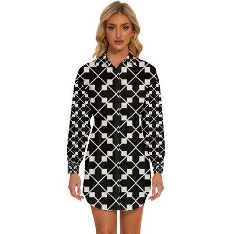 Abstract-background-arrow Womens Long Sleeve Shirt Dress by Semog4