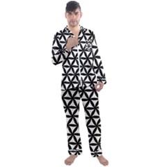 Pattern-floral-repeating Men s Long Sleeve Satin Pajamas Set by Semog4