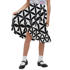 Pattern-floral-repeating Kids  Ruffle Flared Wrap Midi Skirt