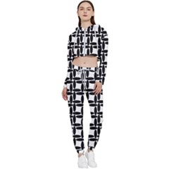 Ellipse-pattern-background Cropped Zip Up Lounge Set by Semog4