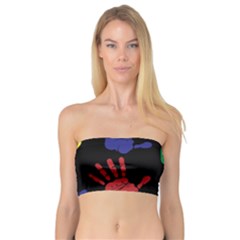 Handprints-hand-print-colourful Bandeau Top by Semog4