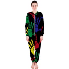 Handprints-hand-print-colourful Onepiece Jumpsuit (ladies) by Semog4