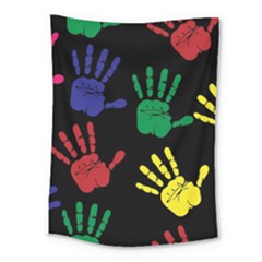 Handprints-hand-print-colourful Medium Tapestry by Semog4