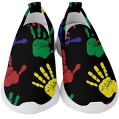 Handprints-hand-print-colourful Kids  Slip On Sneakers by Semog4