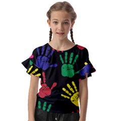 Handprints-hand-print-colourful Kids  Cut Out Flutter Sleeves by Semog4