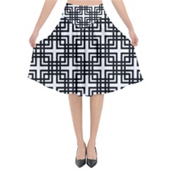 Pattern-vector-halftone-wallpaper Flared Midi Skirt by Semog4