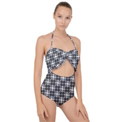 Pattern-vector-halftone-wallpaper Scallop Top Cut Out Swimsuit by Semog4