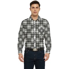 Pattern-vector-halftone-wallpaper Men s Long Sleeve Pocket Shirt  by Semog4