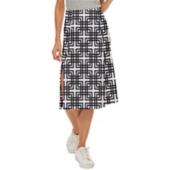 Pattern-vector-halftone-wallpaper Midi Panel Skirt by Semog4