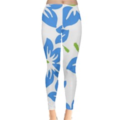 Hibiscus-wallpaper-flowers-floral Leggings  by Semog4