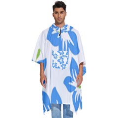 Hibiscus-wallpaper-flowers-floral Men s Hooded Rain Ponchos