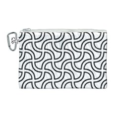 Pattern-monochrome-repeat- Canvas Cosmetic Bag (large) by Semog4