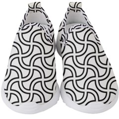 Pattern-monochrome-repeat- Kids  Slip On Sneakers by Semog4