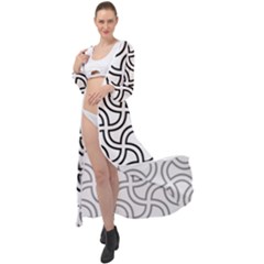 Pattern-monochrome-repeat- Maxi Chiffon Beach Wrap by Semog4