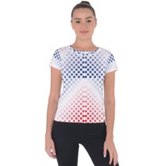 Dots-pointillism-abstract-chevron Short Sleeve Sports Top  by Semog4