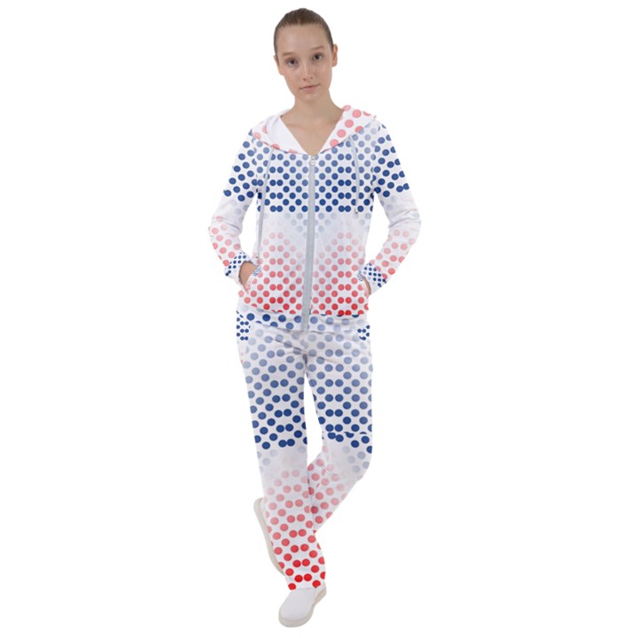 Dots-pointillism-abstract-chevron Women s Tracksuit