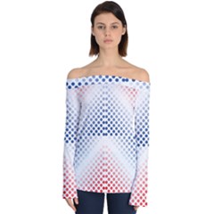 Dots-pointillism-abstract-chevron Off Shoulder Long Sleeve Top by Semog4