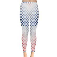 Dots-pointillism-abstract-chevron Inside Out Leggings by Semog4