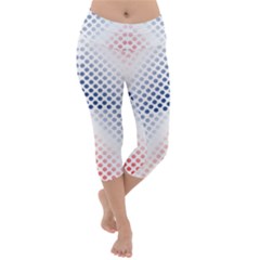 Dots-pointillism-abstract-chevron Lightweight Velour Capri Yoga Leggings by Semog4